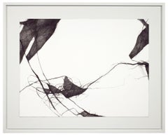 Charcoal Minimal Abstract Drawing: 'Voices III'