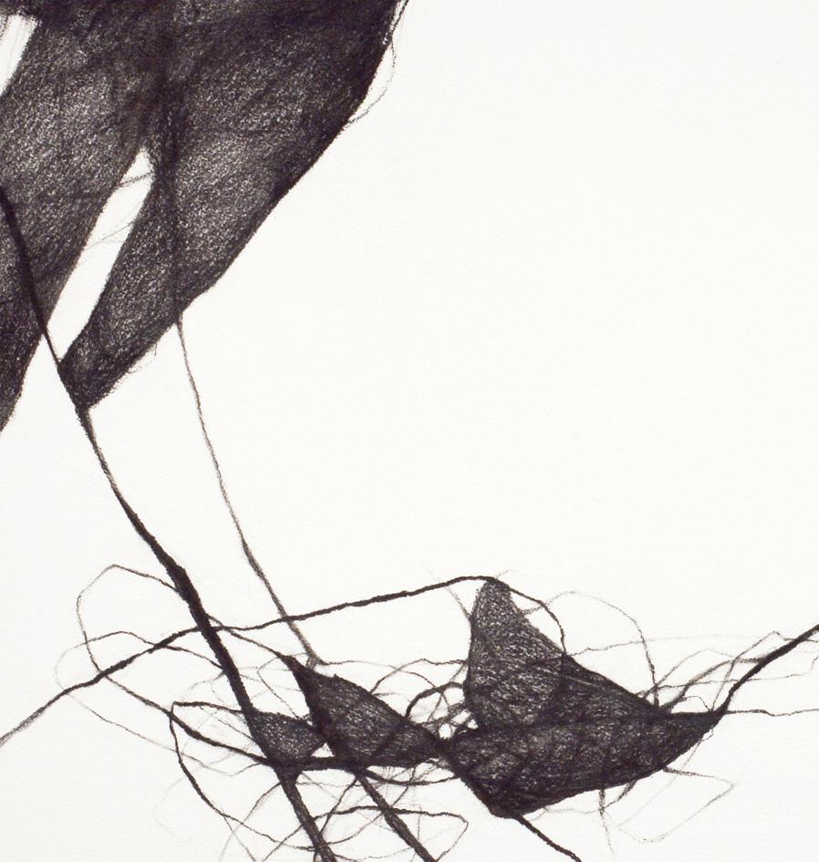 Disegno astratto minimale a carboncino: Voci III - Painting Astratto di David Mellen