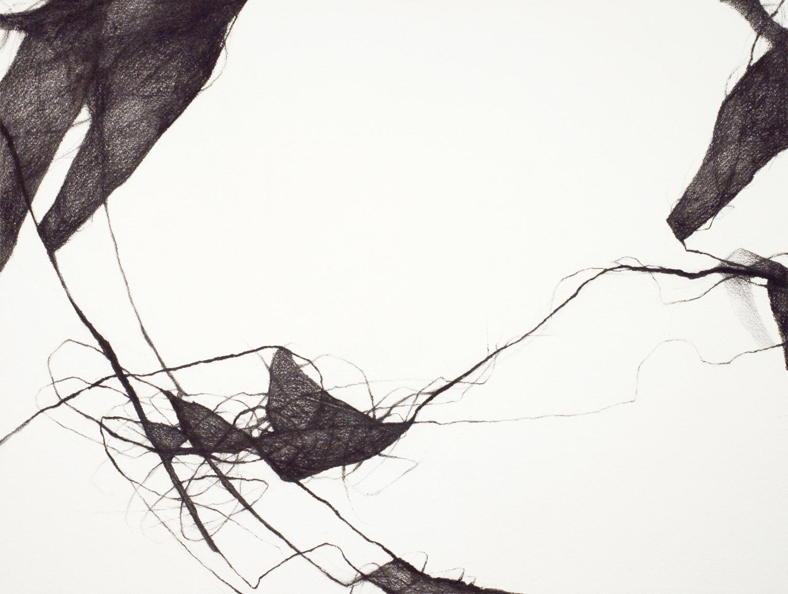 Charcoal Minimal Abstract Drawing: 'Voices III' - Painting by David Mellen