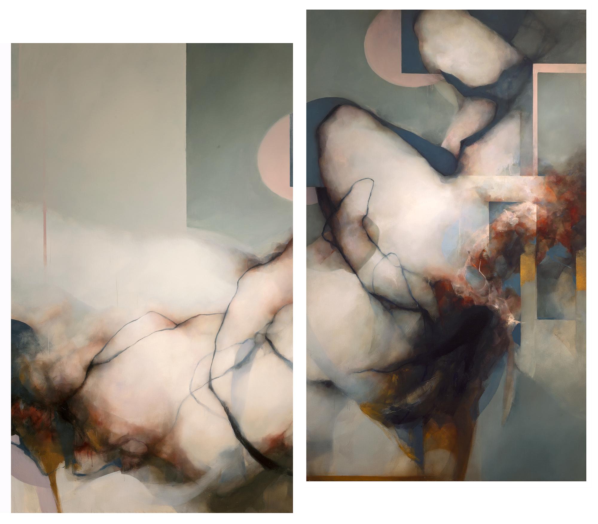Diptych; two panels each 70 x 42 in: 'Swansong'