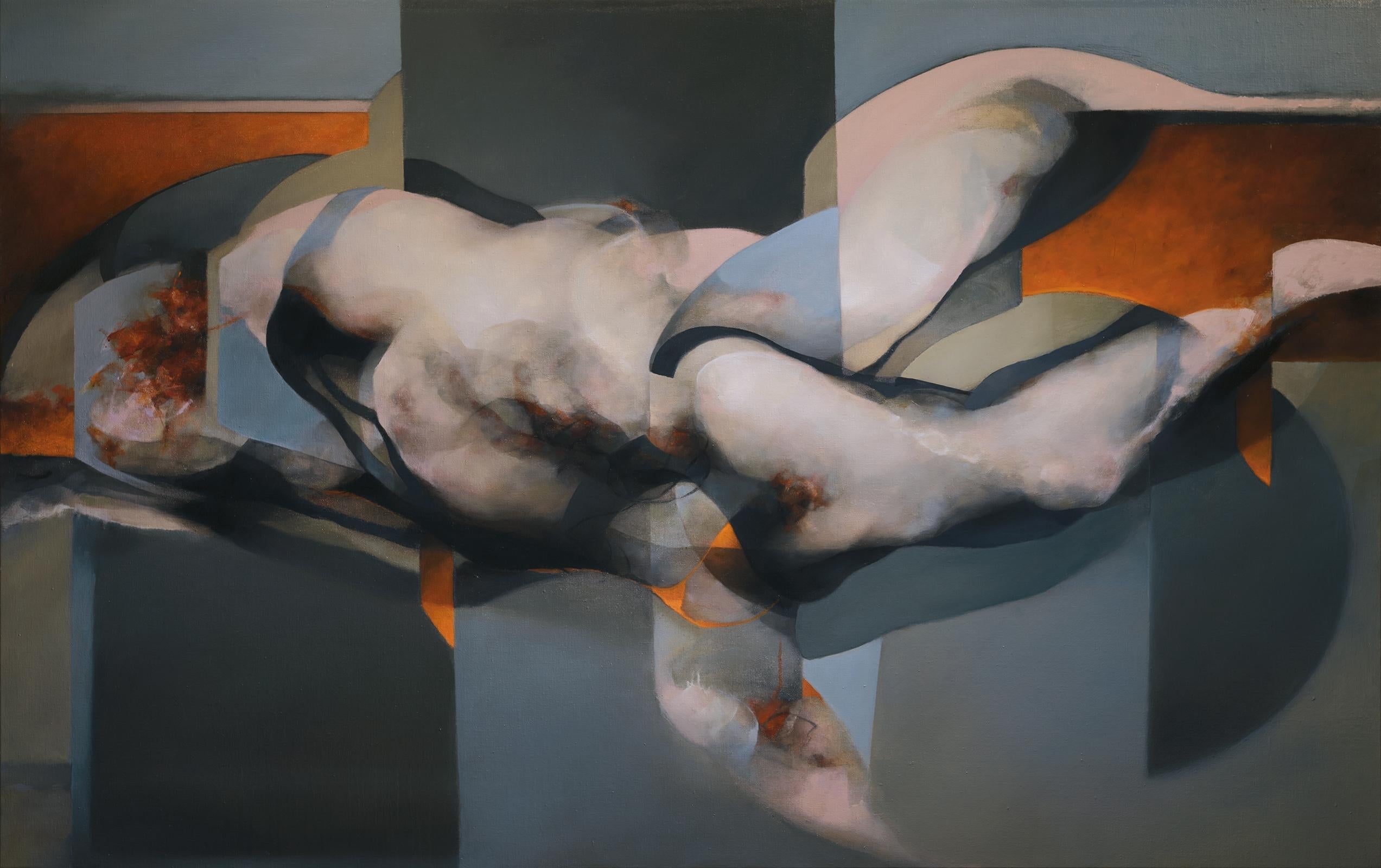 David Mellen Figurative Painting - Large Abstract Painting: 'Fragment'