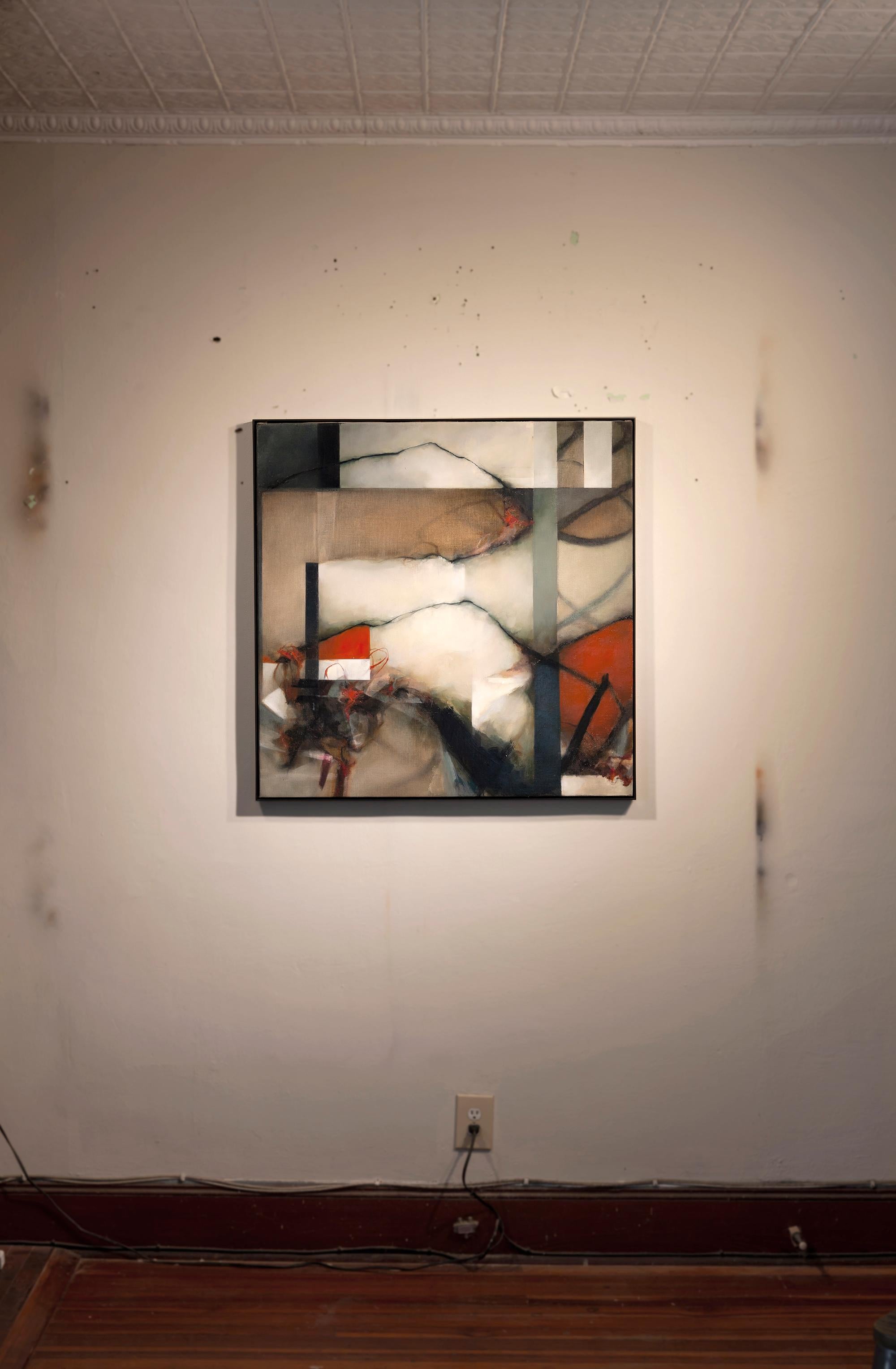 Pittura astratta a olio su lino: 'Come se' in vendita 1