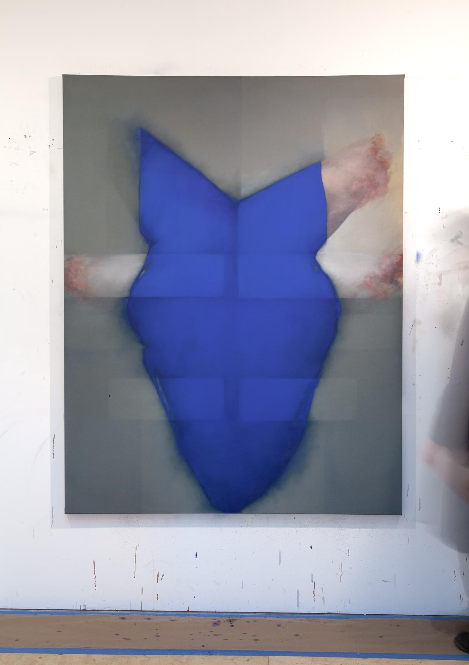 Olio su lino: 'Cuore blu ll' - Painting di David Mellen