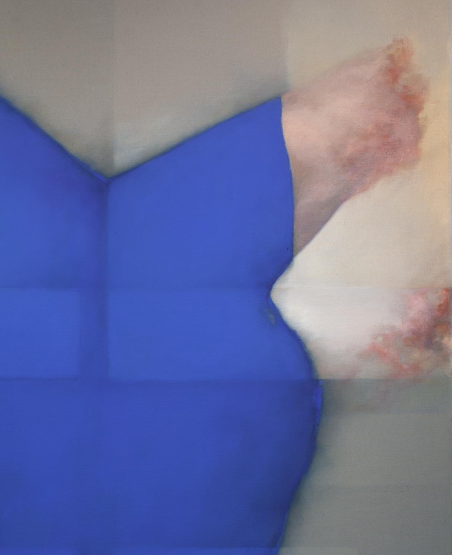 Olio su lino: 'Cuore blu ll' - Painting Contemporaneo di David Mellen
