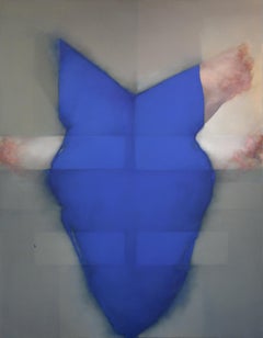 Olio su lino: 'Cuore blu ll'