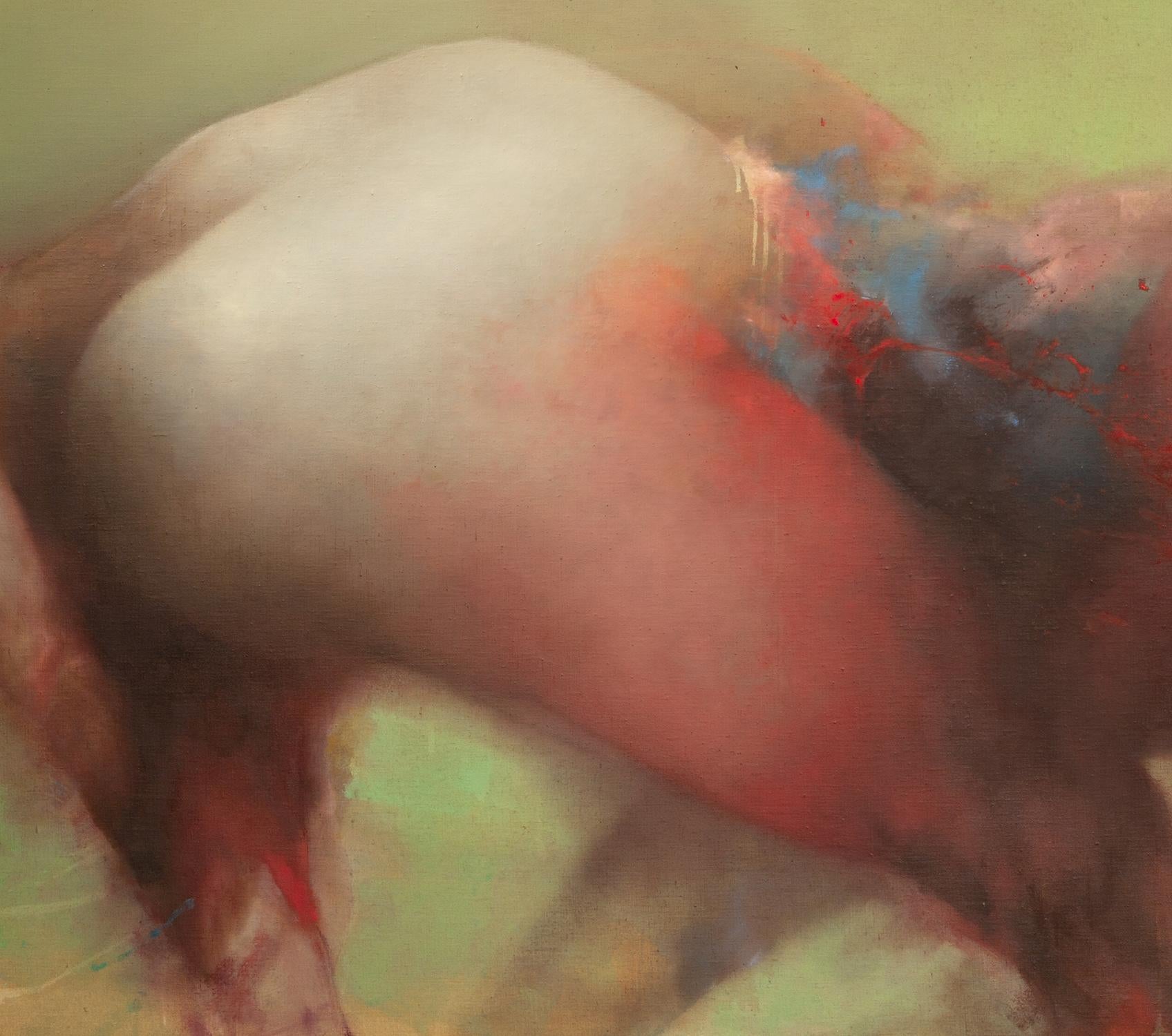 Olio su lino: 'Iena' - Painting di David Mellen