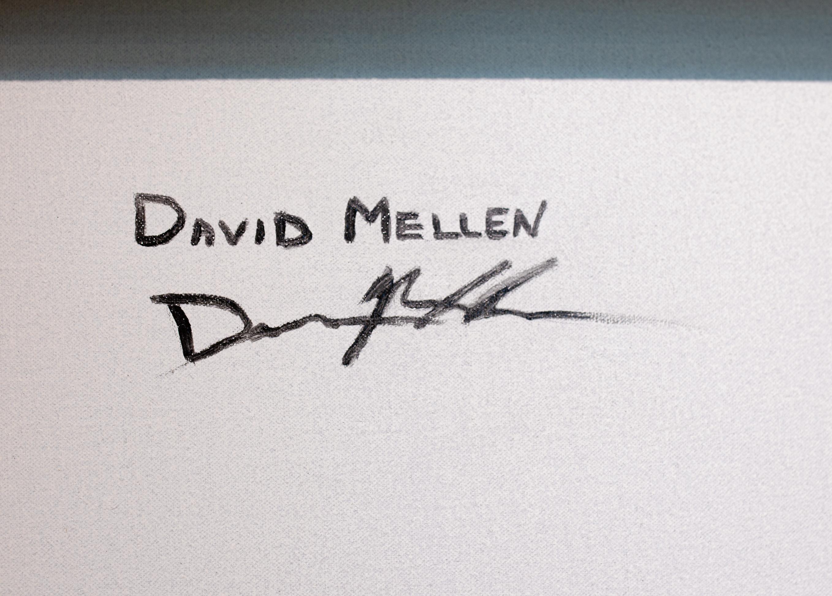 I dipinti di David Mellen orchestrano una complessità che deriva sia da uno stile intricato che da una nozione altrettanto complessa della capacità della pittura di attraversare i confini e la concezione in un'epoca di notevole eclettismo, è logico