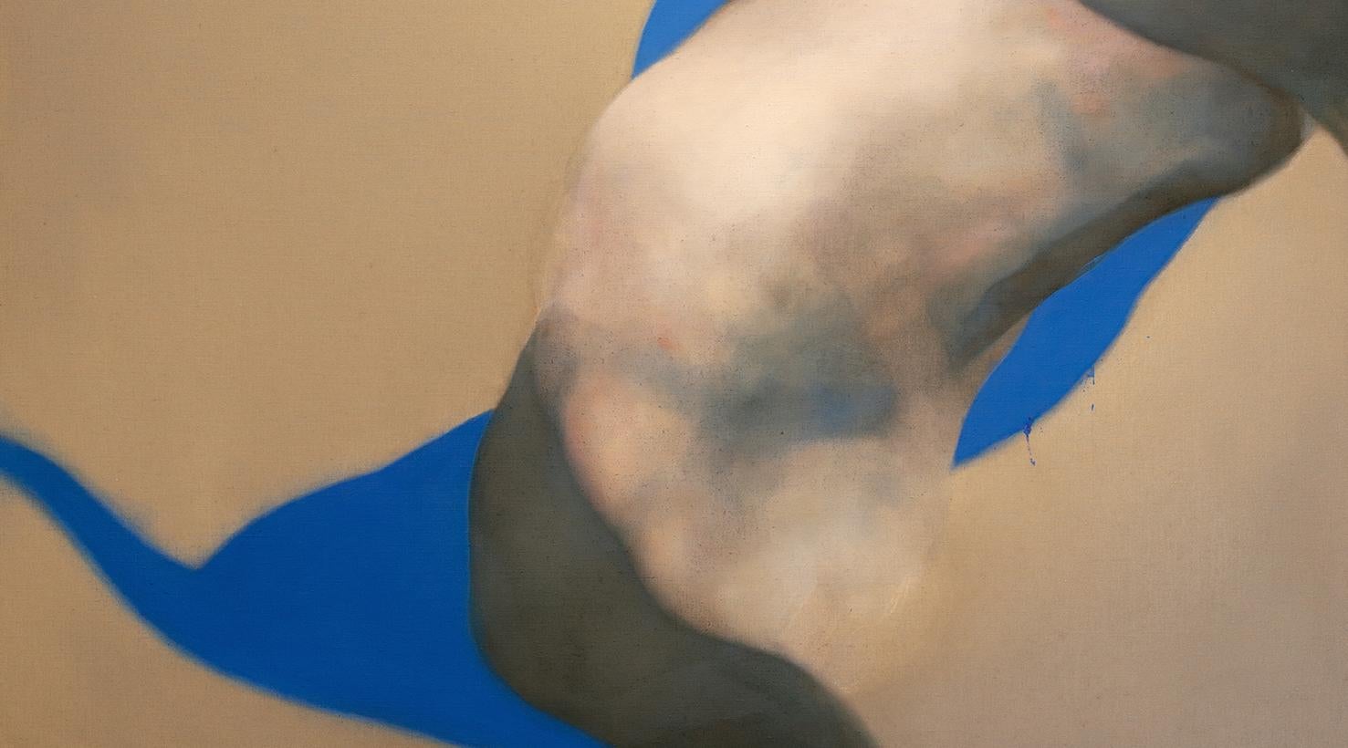 Olio su lino: 'All'ombra degli uccelli (a destra)' - Figurative Painting Marrone di David Mellen