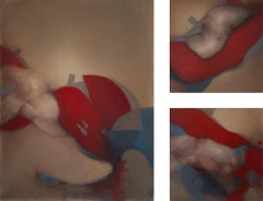 Triptychon Öl auf Leinen: „Elephant“, Triptychon