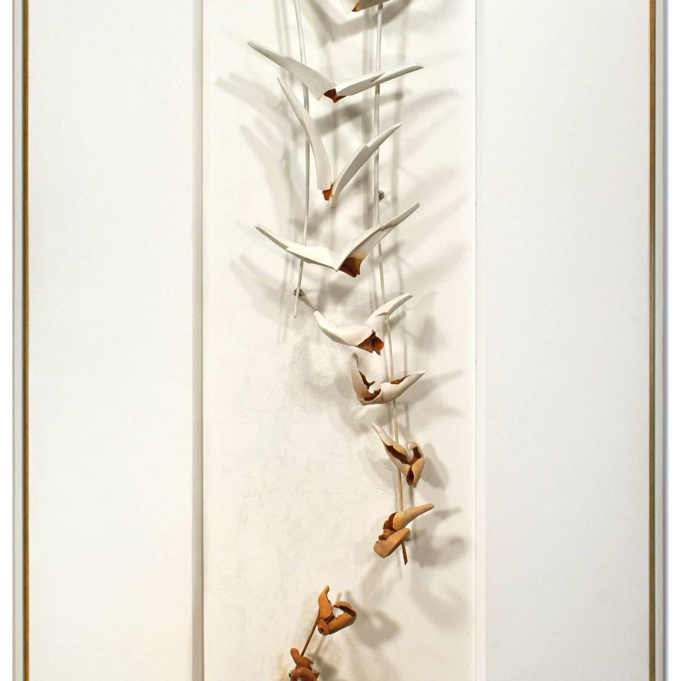 Large Pigment Metal Sculpture: 'Into the Throats of Birds' - Abstract Mixed Media Art by David Mellen