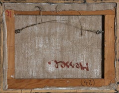 Three Children Playing, Abstract Expressionist Oil Painting by David Messer