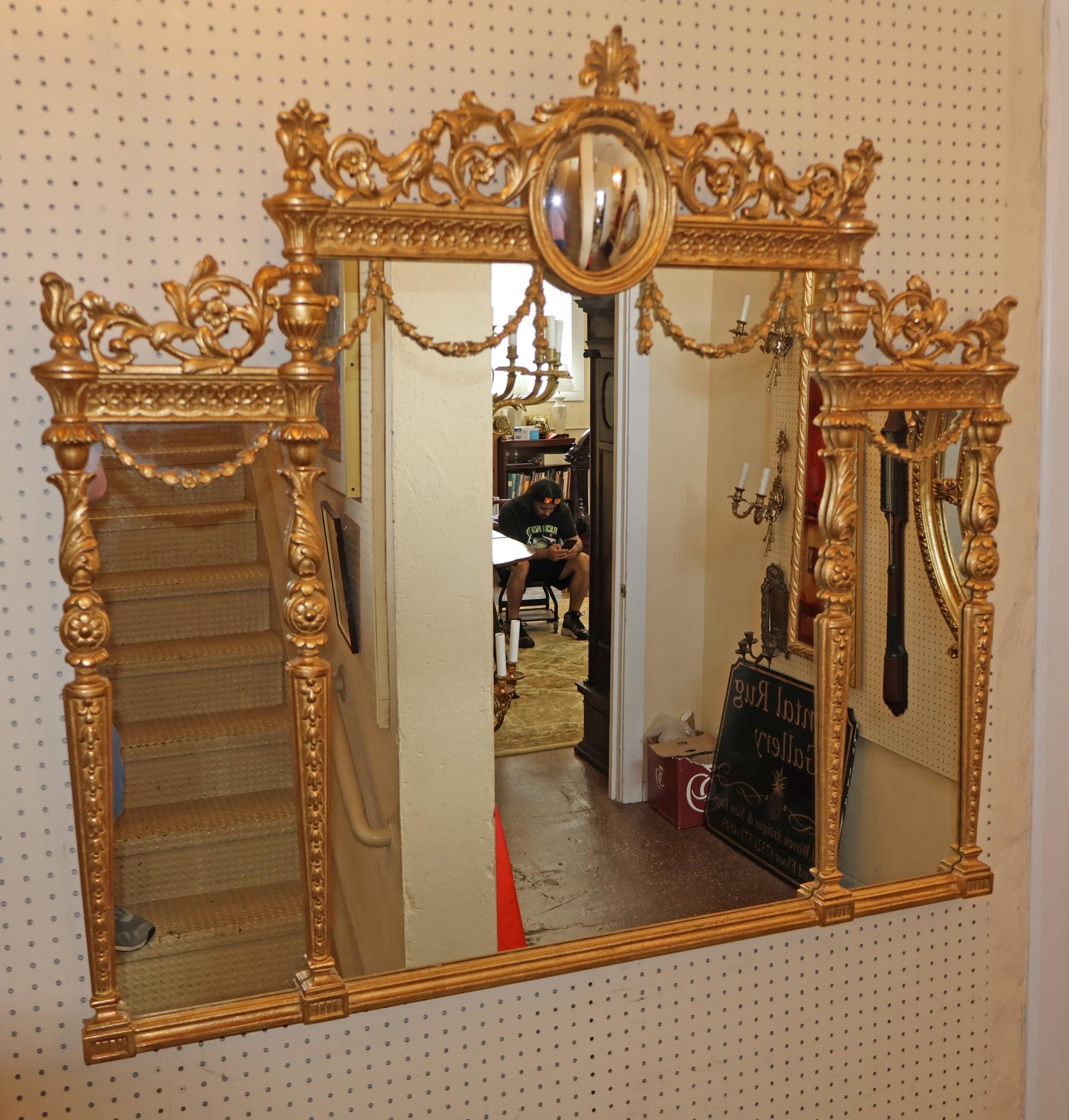 David Michael Espejo dorado estilo Adam de 50 x 46 hecho en Italia Estilo Adán en venta