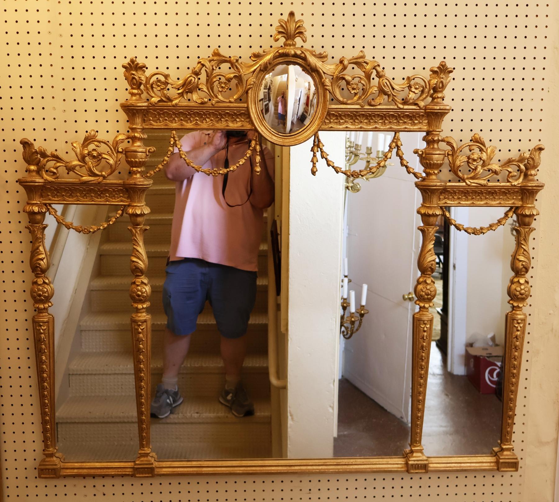 David Michael Espejo dorado estilo Adam de 50 x 46 hecho en Italia Italiano en venta