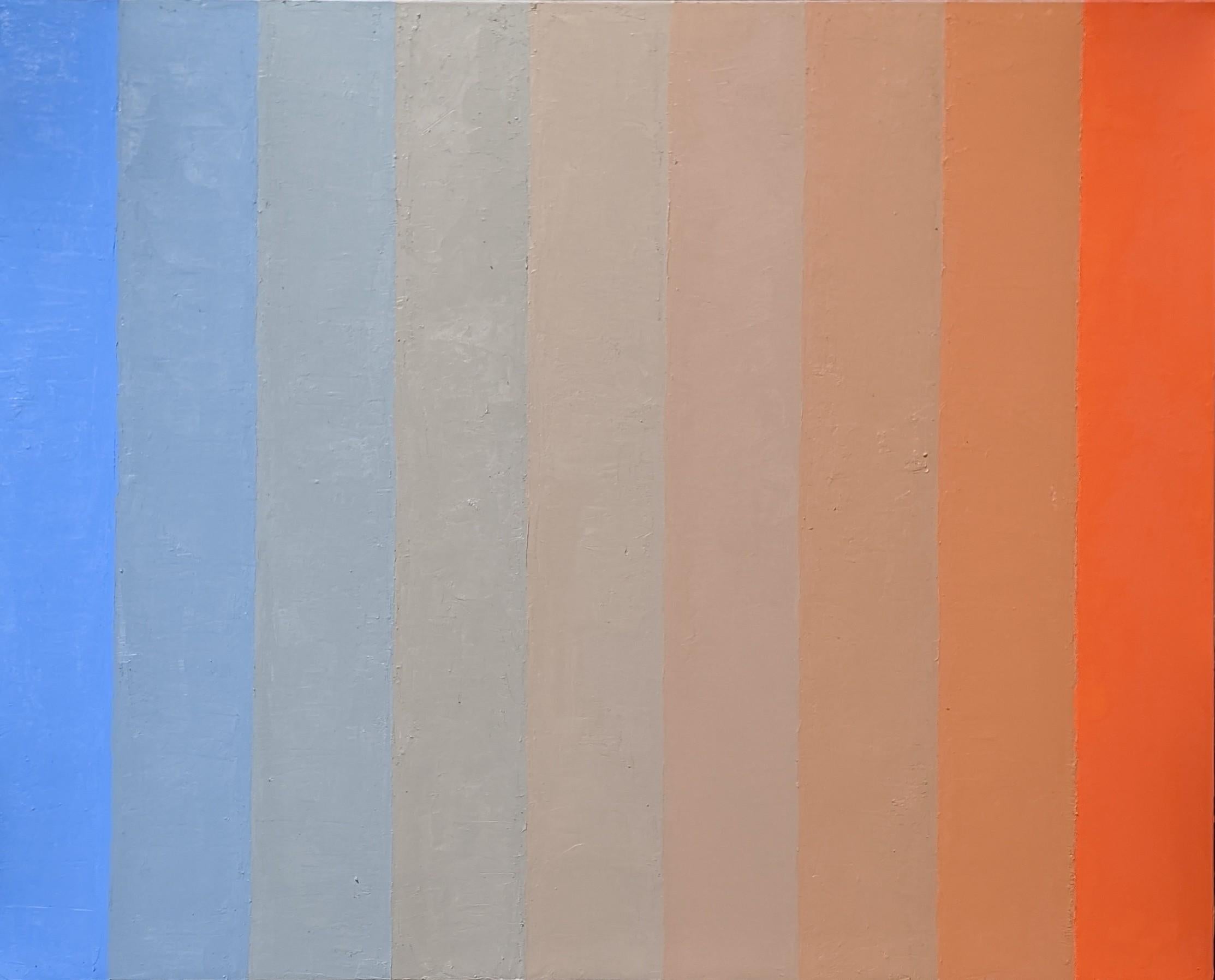 David Michael Slonim Abstract Painting - Metamorphosis in Blue and Orange