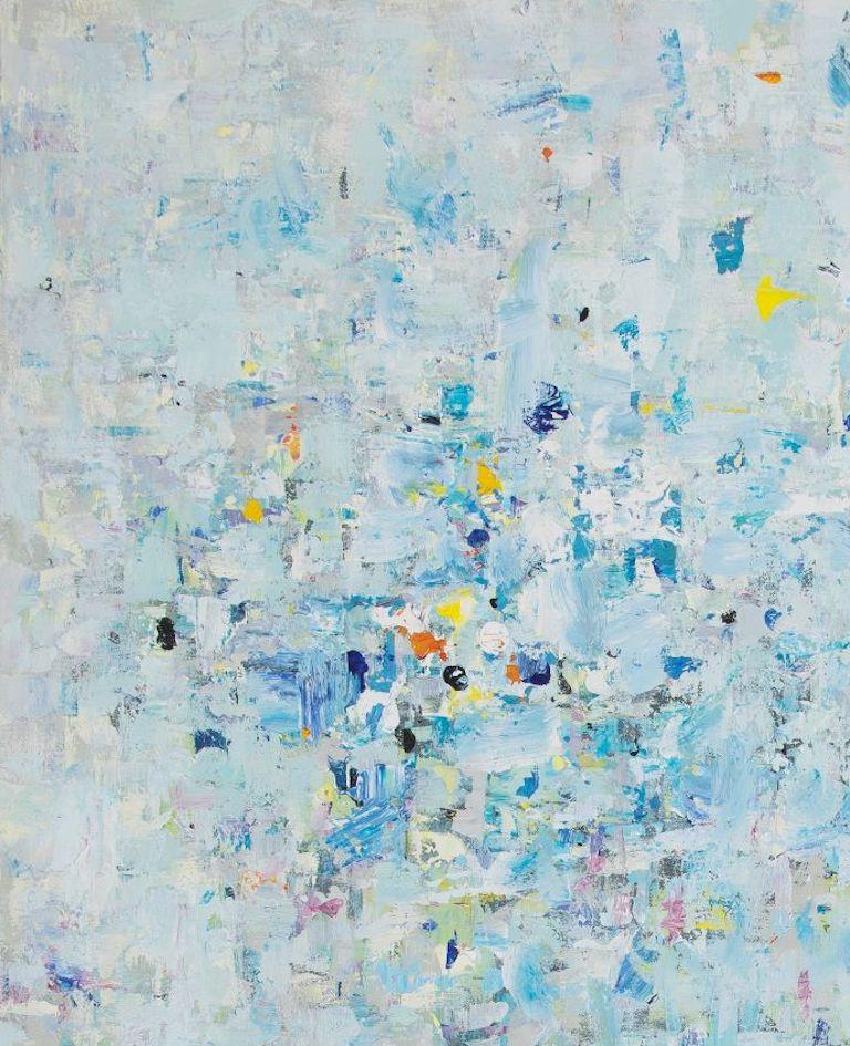 Pond : contemporary abstract artwork - Painting by David Michael Slonim