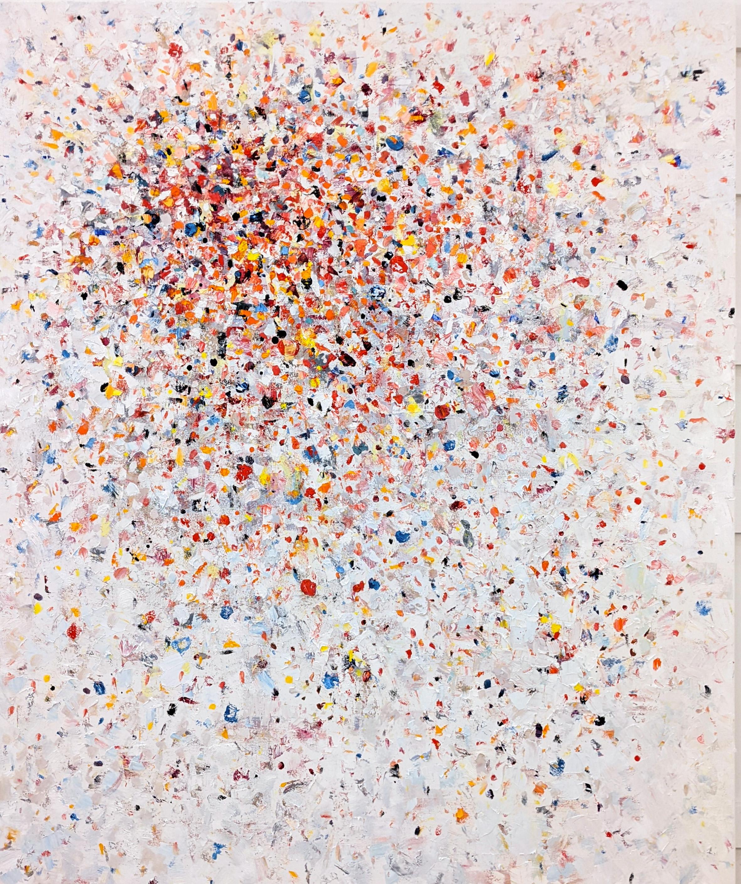 David Michael Slonim Abstract Painting - Red Bang : contemporary abstract artwork