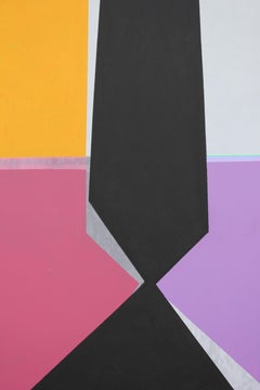 Modern Abstract Painting of Houston Rothko Chapel Sculpture Broken Obelisk