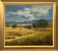 Cyprus - Landscape Painting of Sun Drenched Eastern Mediterranean Country Scene