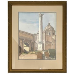 David Mode Payne "Column of Phocas" Original Watercolor, circa 1932