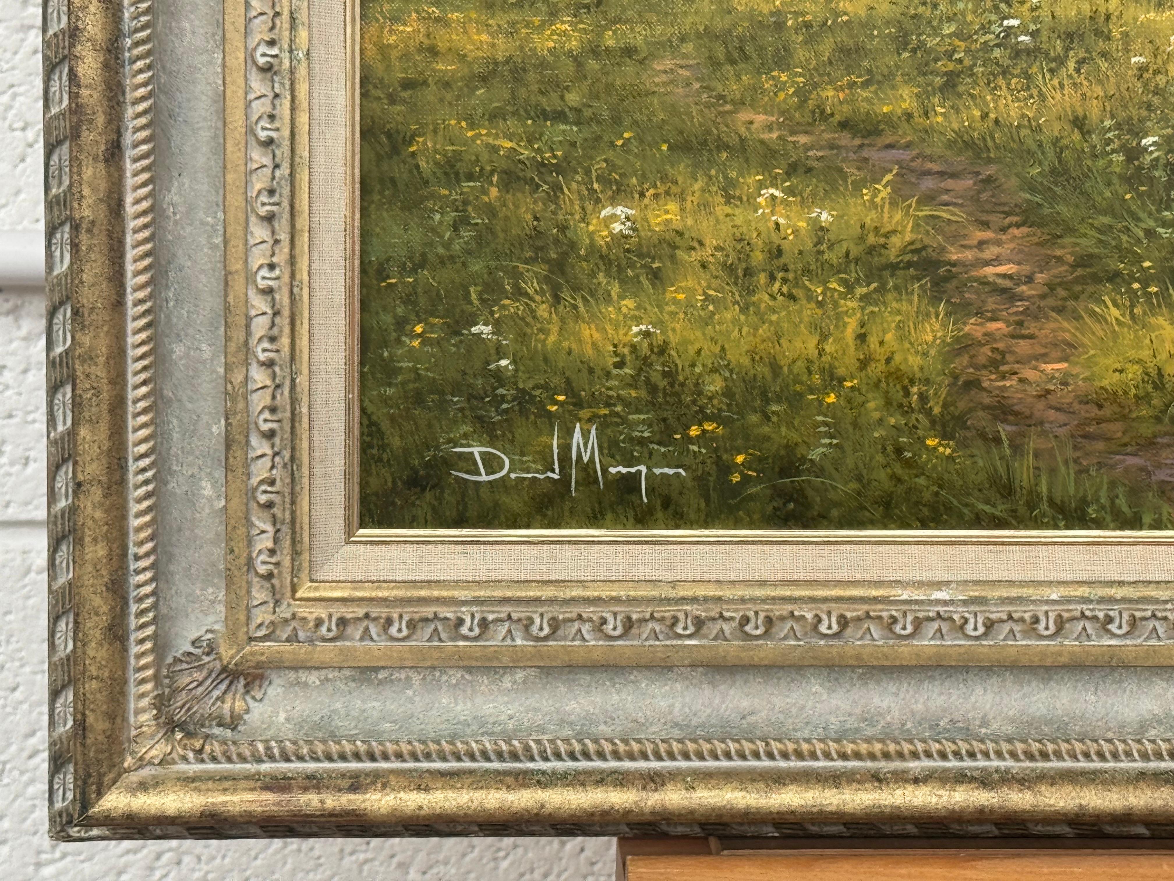 Flusslandschaft mit Pferden in der englischen Landschaft von britischem Künstler im Angebot 1