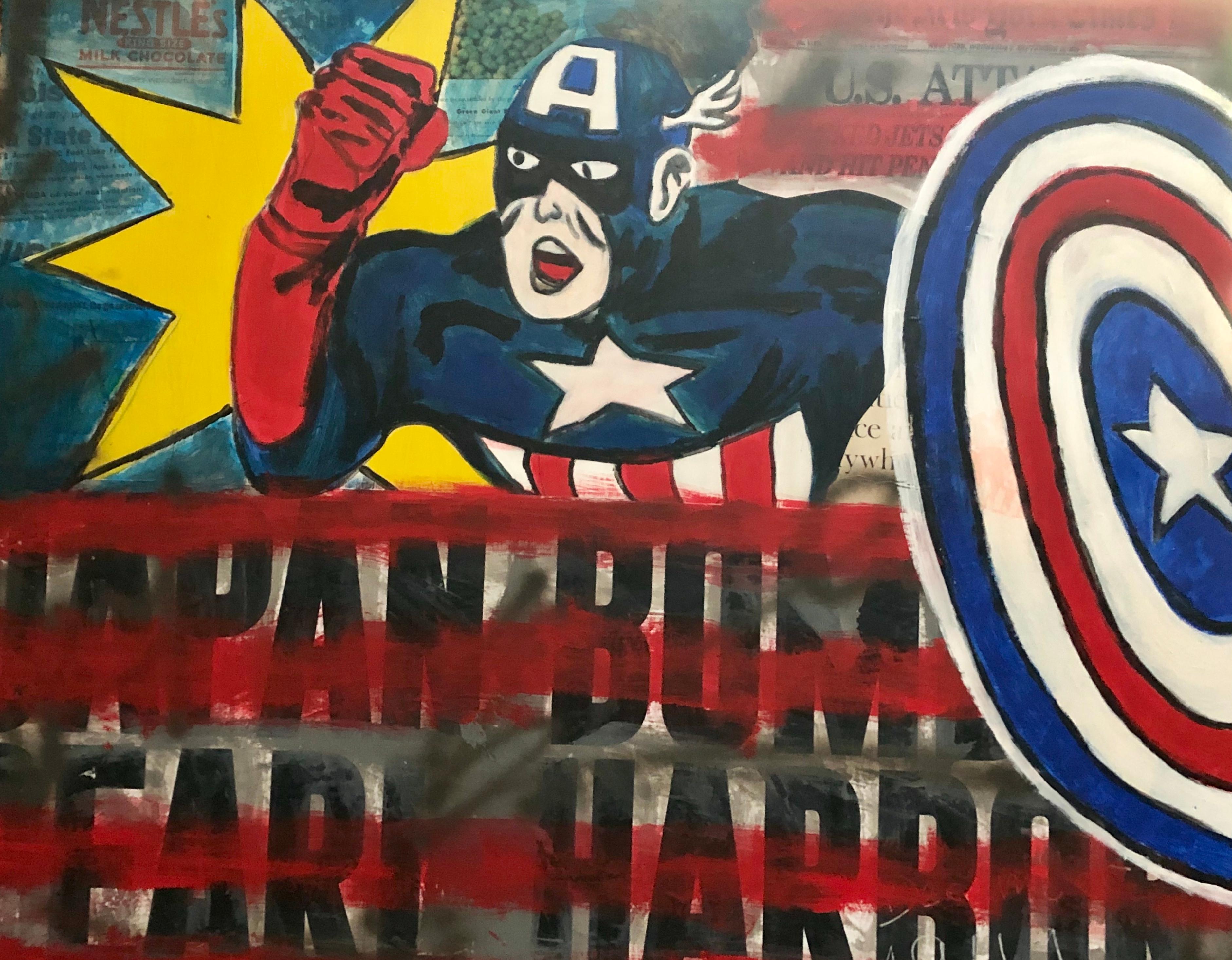 David Morico Figurative Painting - Captain America - SOLD - Commission Available