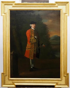Portrait of a gentleman in red military uniform