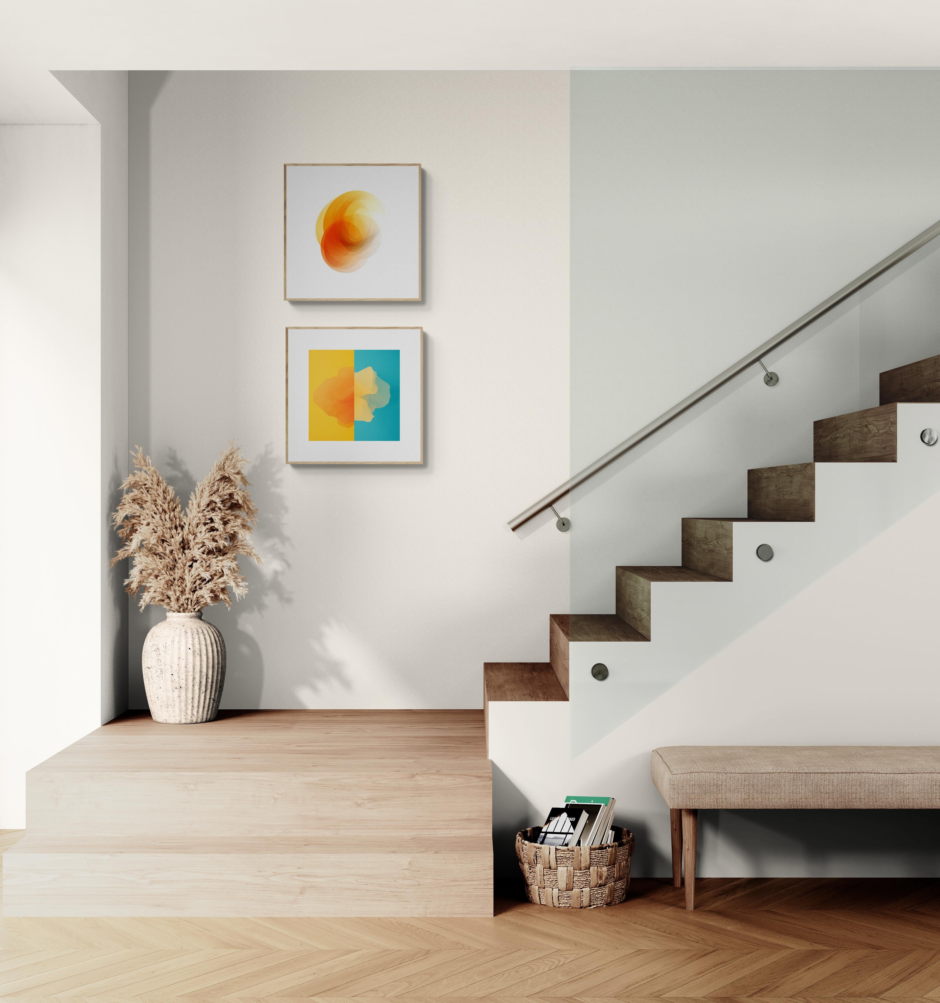 Saffron #1 (Warm, Abstract, Modern, Gestural, Movement, ~30% OFF LIST PRICE) For Sale 1