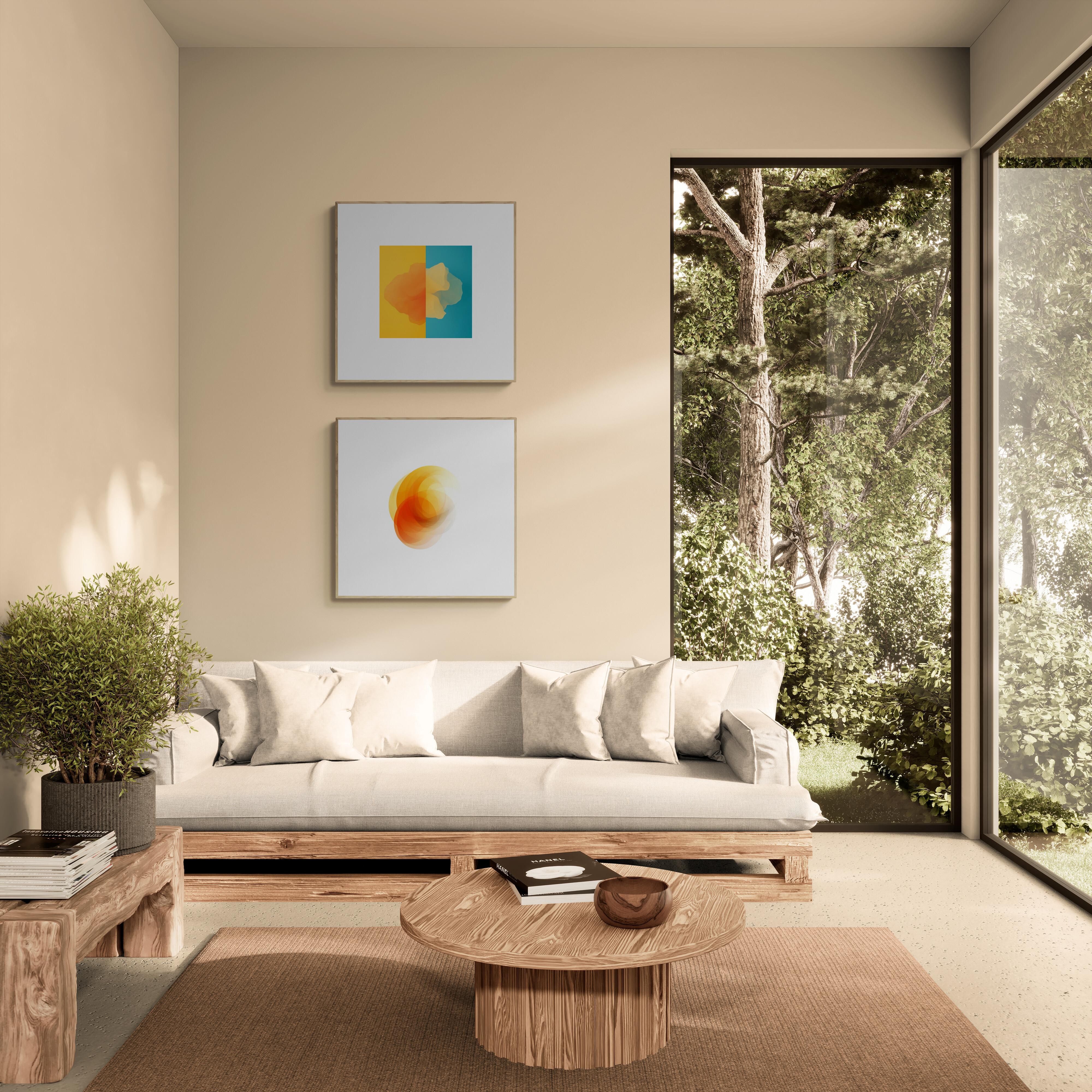 Saffron #1 (Warm, Abstract, Modern, Gestural, Movement, ~30% OFF LIST PRICE) For Sale 2