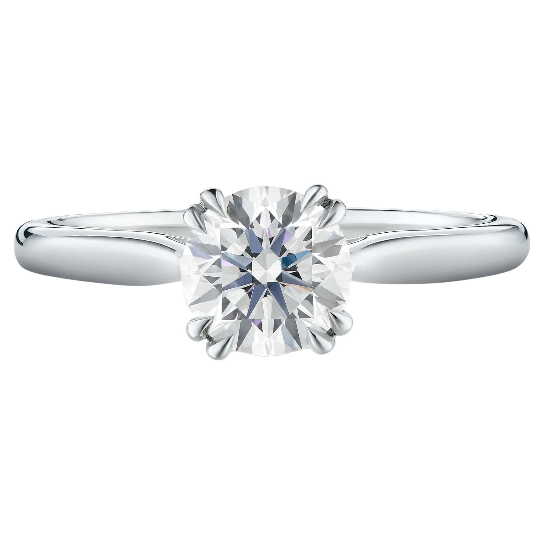 David Morris 1.01 Carat Round Brilliant White Diamond Solitaire Ring