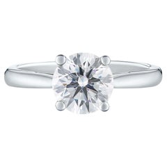 David Morris 1.54 Carat Round White Diamond Platinum Solitaire Ring