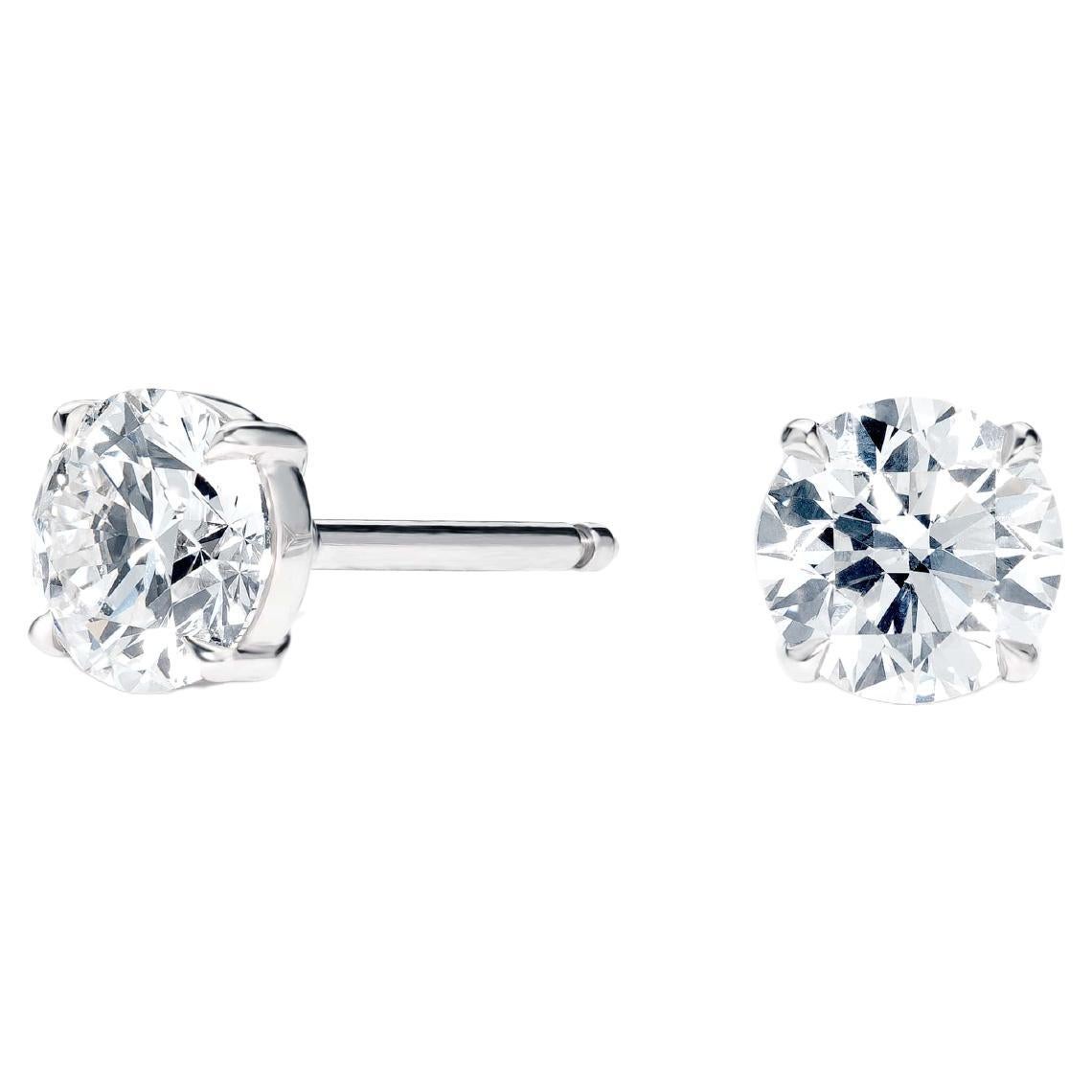 David Morris 18 Carat Wg 0.63ct Round Brilliant Diamond Surround Stud
