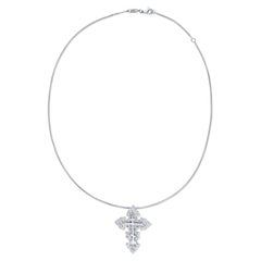 David Morris 18 ct White Gold 1.04 ct Diamond Cross Necklace