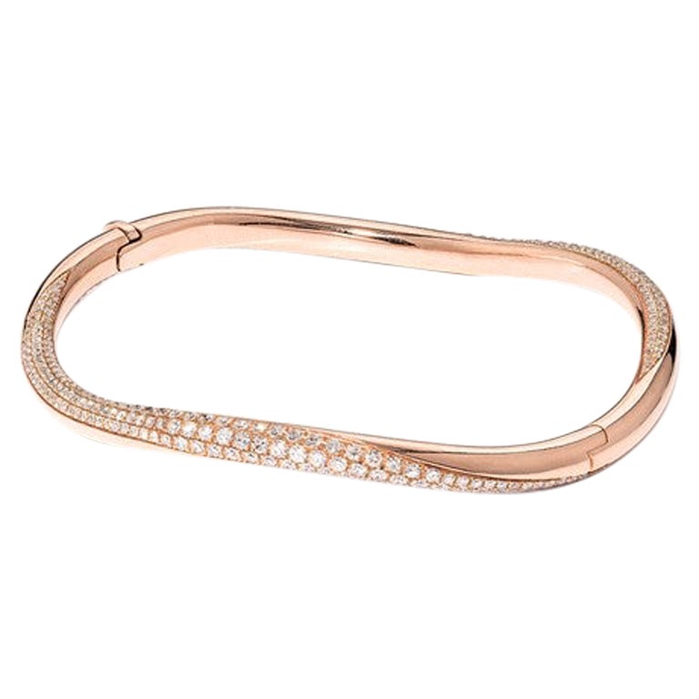 David Morris 18 Karat Roségold & Diamant Twist Armreif 1,73 Karat