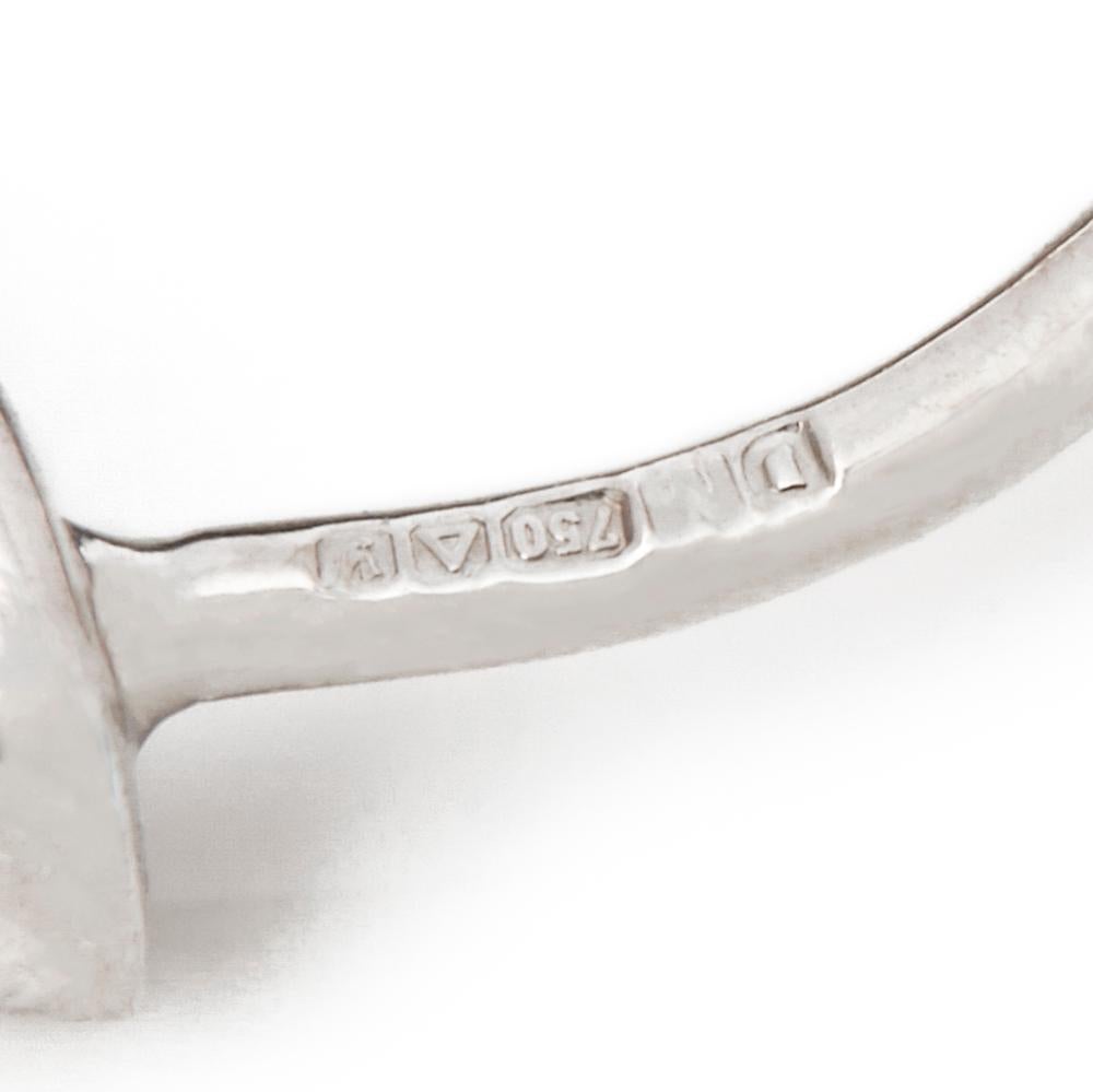 David Morris 18 Karat White Gold Round Cut Diamond Signature Hoop Earrings 3