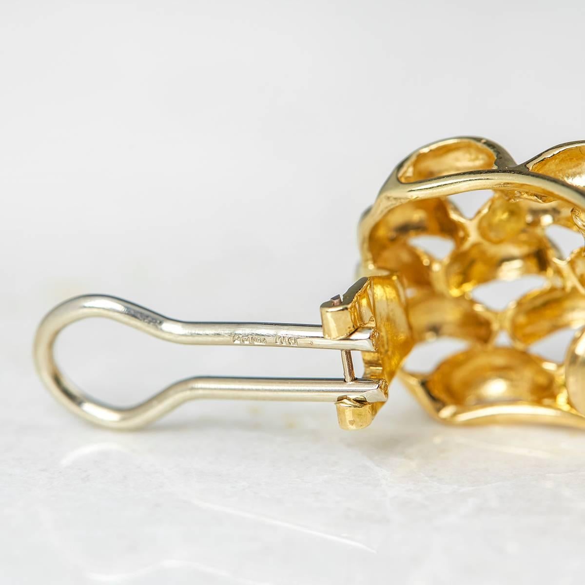 David Morris 18 Karat Yellow Gold Honeycomb Clip On Earrings 2