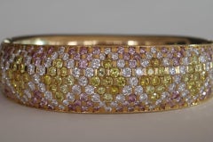 David Morris 18K Yellow Gold Diamond Bangle Bracelet