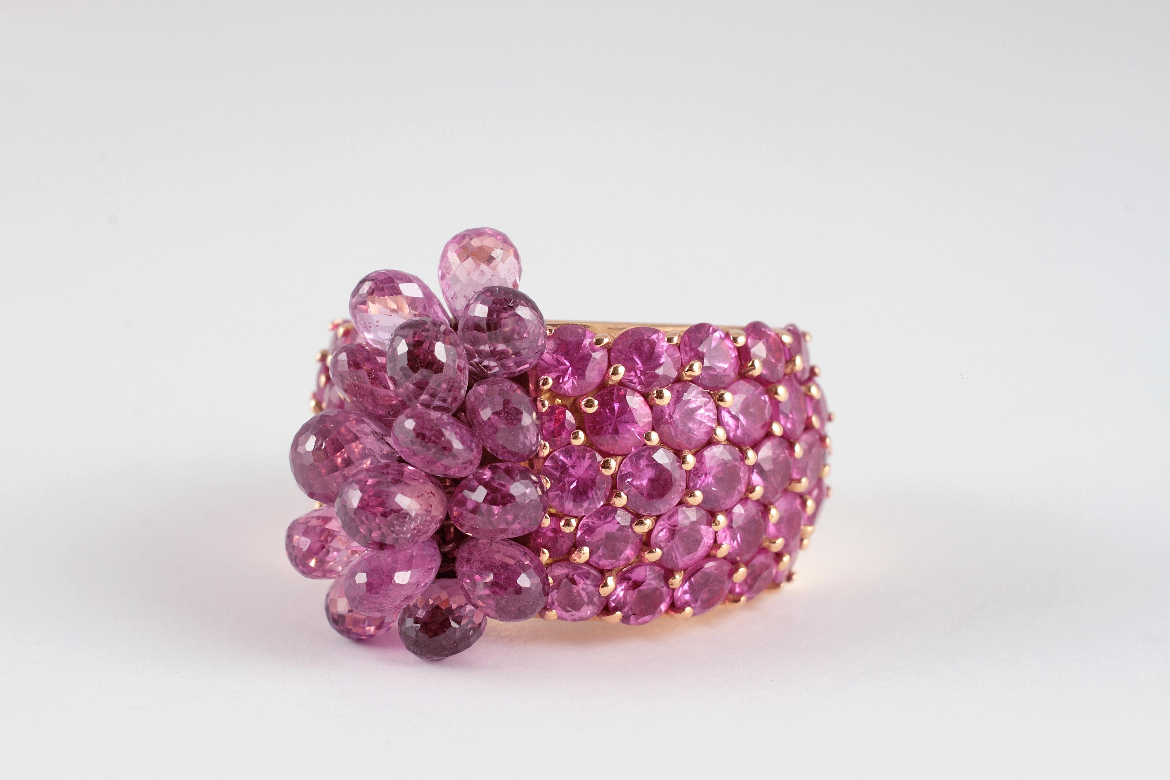 David Morris 19.72 Carat Pink Sapphire Rose Gold Ring For Sale 2