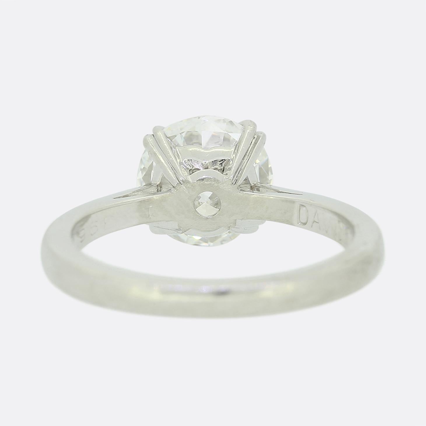 David Morris 2.01 Carat Brilliant Cut Diamond Solitaire Engagement Ring In Excellent Condition For Sale In London, GB