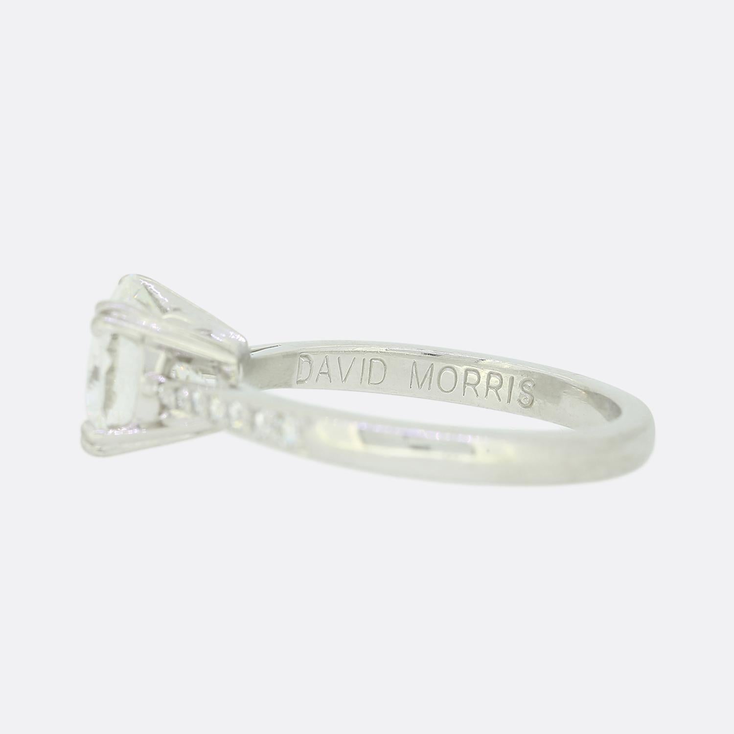 Women's or Men's David Morris 2.01 Carat Brilliant Cut Diamond Solitaire Engagement Ring For Sale