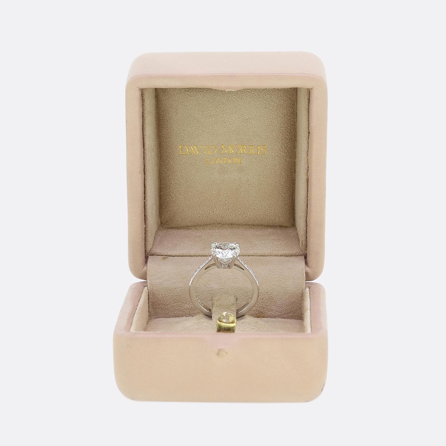 David Morris 2.01 Carat Brilliant Cut Diamond Solitaire Engagement Ring For Sale 1