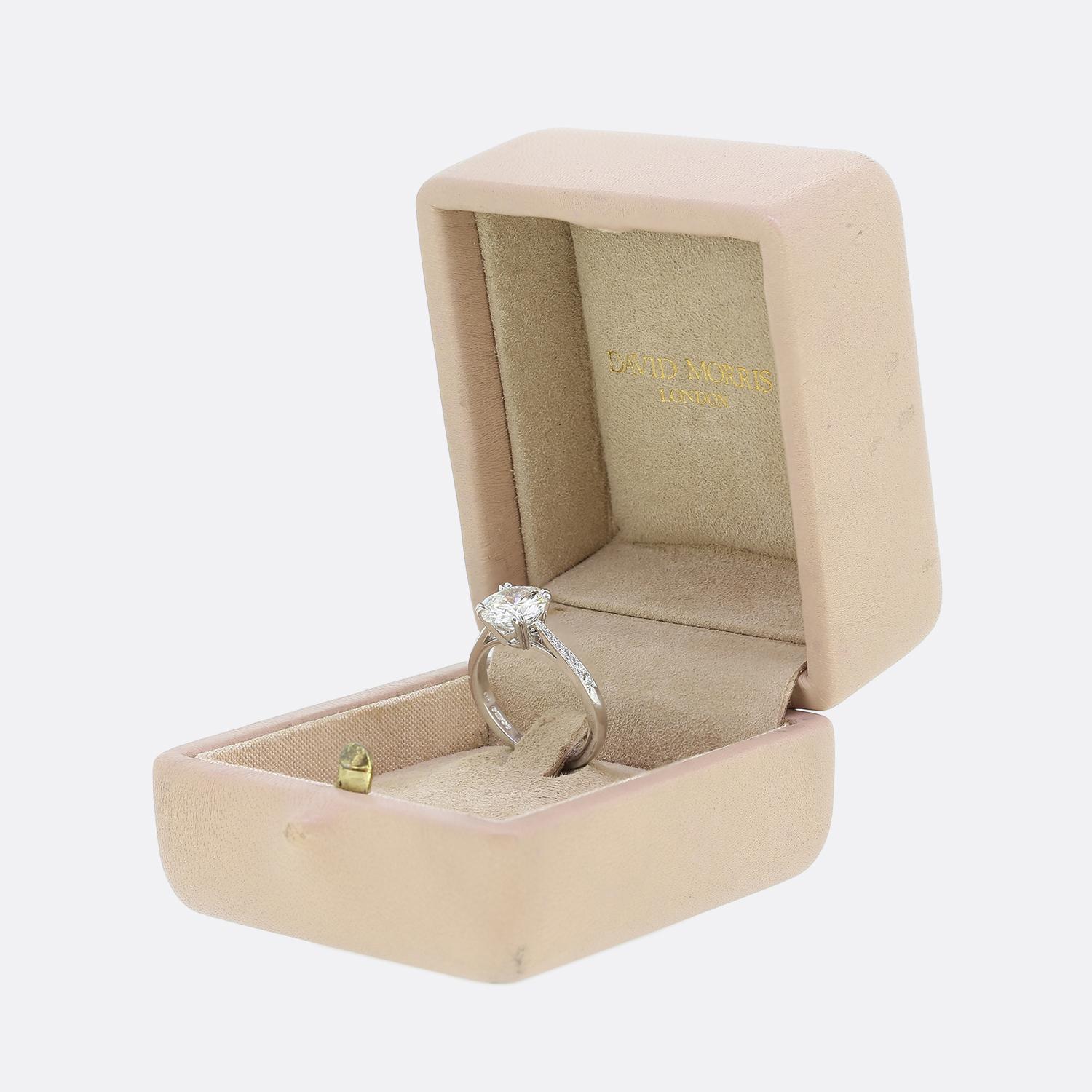 David Morris 2.01 Carat Brilliant Cut Diamond Solitaire Engagement Ring For Sale 2