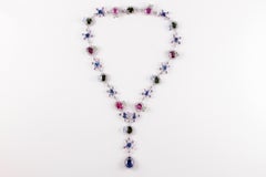 David Morris 95.26 Carat Sapphire 7.01 Carat Diamond Necklace