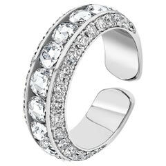 David Morris Anillo de diamantes talla rosa de oro blanco
