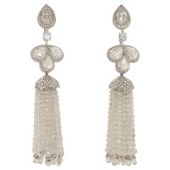 David Morris Earrings With Pear, Brilliant, Briolette, Facetted Bead Cut Diamond
