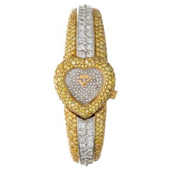 David Morris Fancy Intense Yellow White Diamond Bracelet Watch