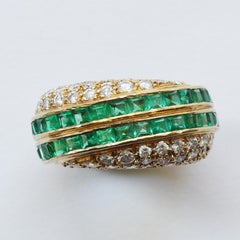 David Morris Gold Diamond and Emerald Band Ring