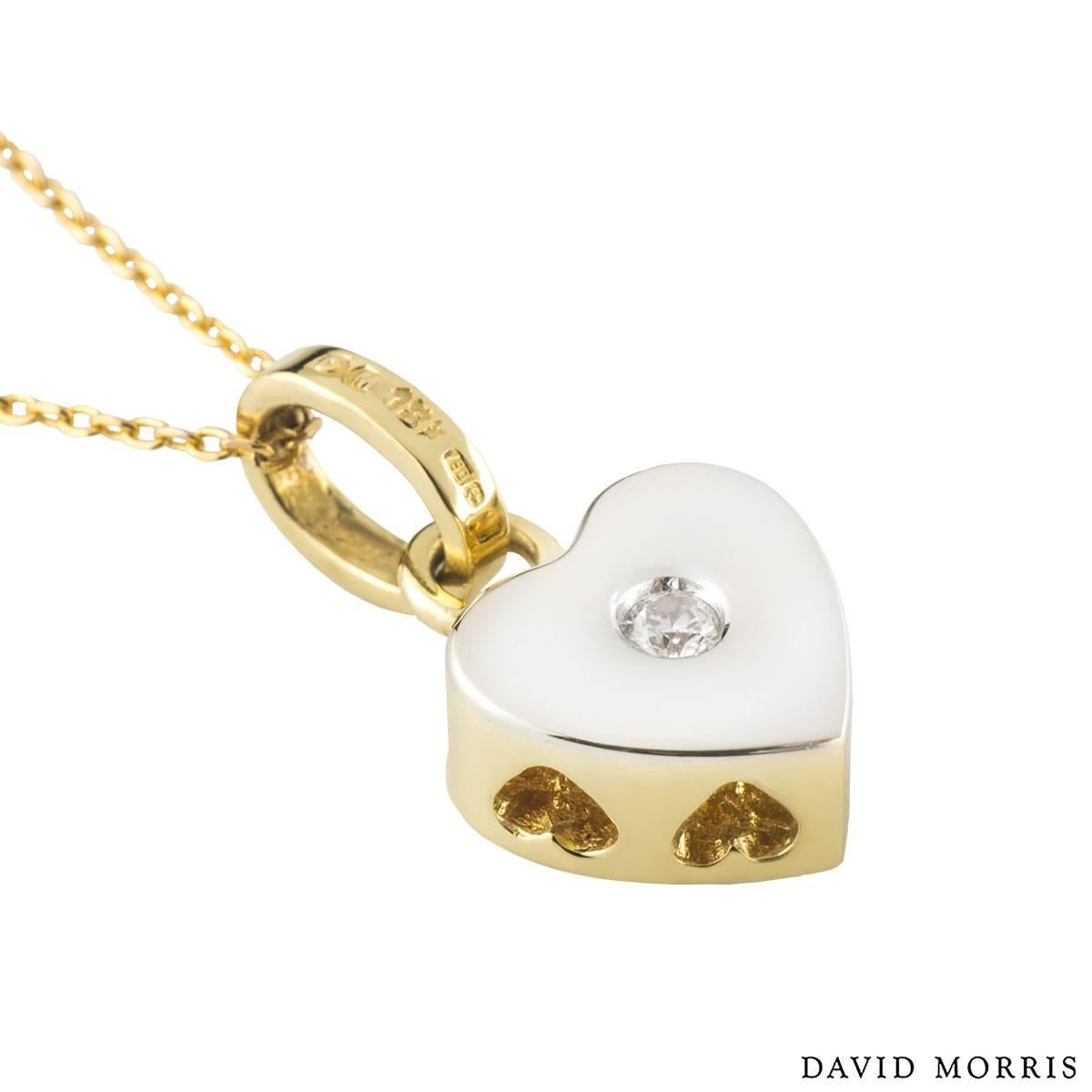 Round Cut David Morris Heart Diamond Pendant 