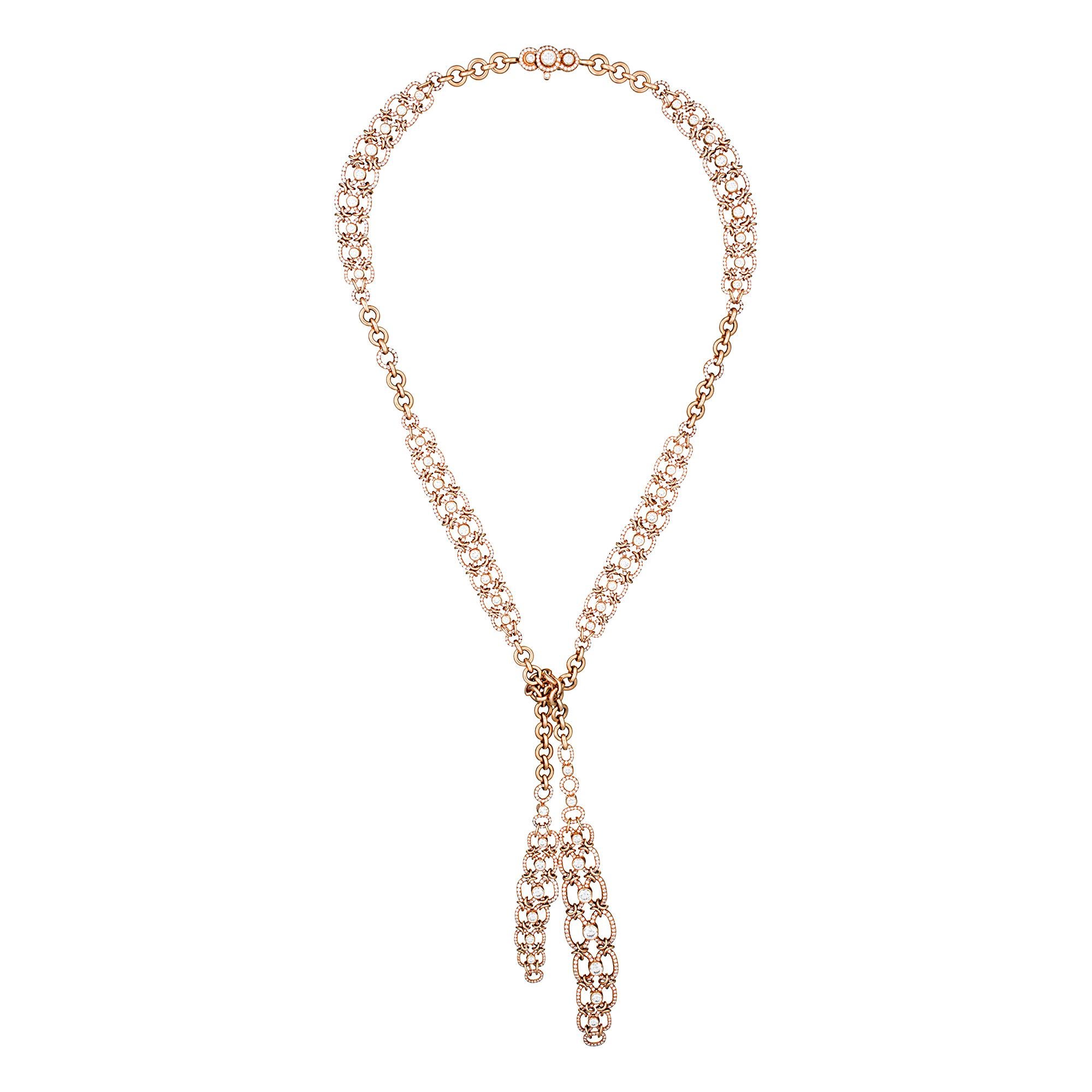 David Morris Heritage: Roségold Lariat Diamant 10,63 Karat Halskette