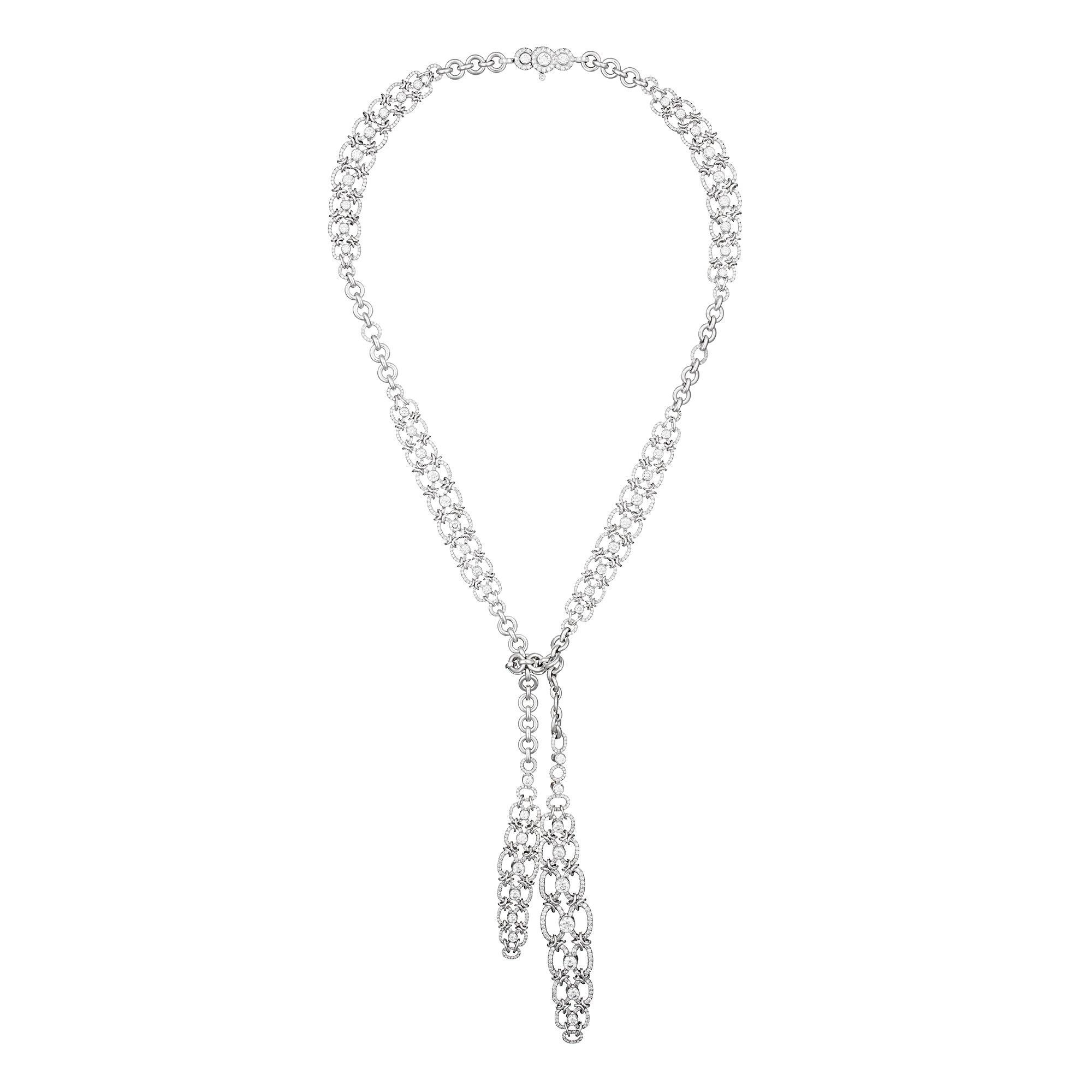 14 Karat White Gold, 4 Butterflies 18″ Containing A 3.94″ Drop Lariat  Necklace Containing 98 Round Cut Diamonds Weighing 0.19 Carats. | XIV  Karats LTD