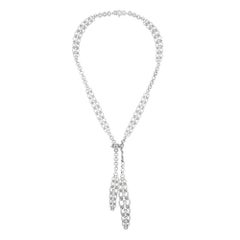 David Morris Heritage Collier Lariat en or blanc avec diamants 11,78 carats